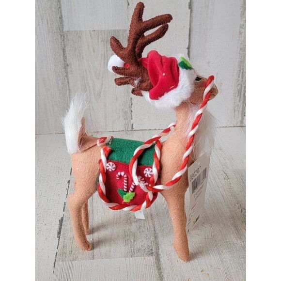 Annalee 9" Peppermint Reindeer 2007 Xmas figure candy cane - Picture 4 of 9